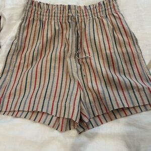 Madewell Striped linen Women's Shorts with elastic waist